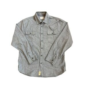 Jachs Shirt Mens Gray Thick Button Up Heavyweight Long Sleeve Size Large